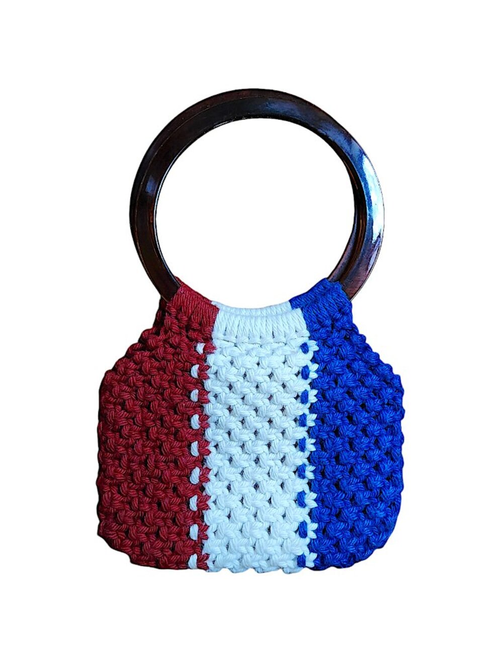 Handmade Crocheted Purse in Red, White, and Blue